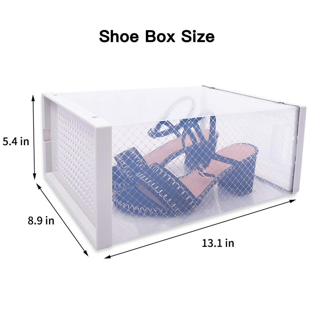 8-Pack Clear Stackable Shoe Storage Boxes – Plastic Organizer Containers for Closet & Sneakers