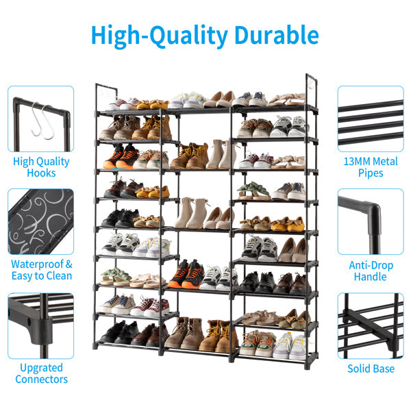 Large Stackable Shoe Storage Cabinet with Doors – Holds Up to 50 Pairs