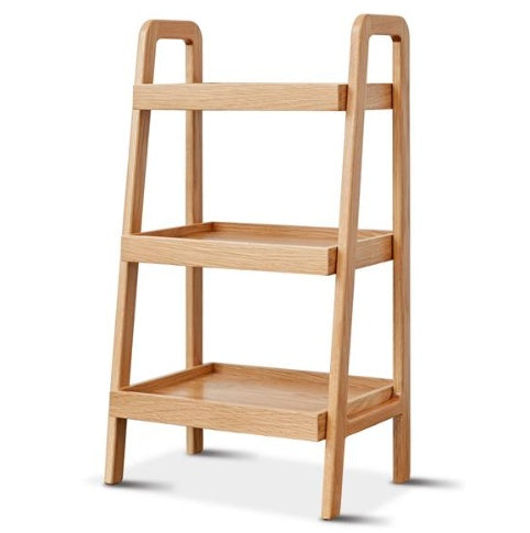 Natural Wood Storage Shelf – 3-Level Organizer for Home, Kitchen & Living Room