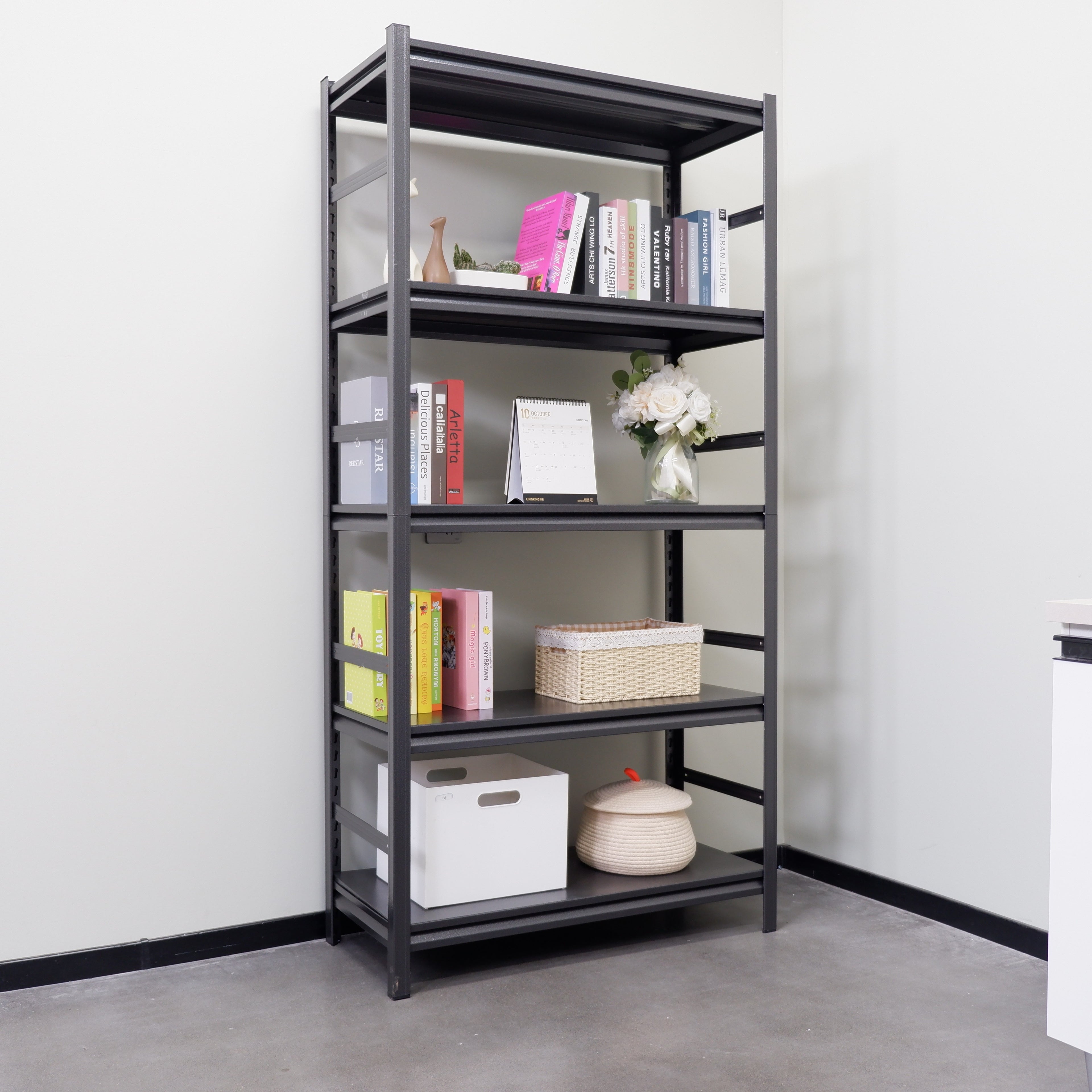 Adjustable 5-Tier Heavy Duty Metal Shelving Unit – 2000LBS Capacity for Kitchen, Garage & Pantry