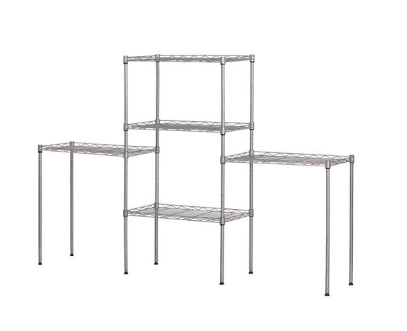 Adjustable Kitchen Storage Rack – 4-Tier Carbon Steel Organizer Shelf for Home & Pantry