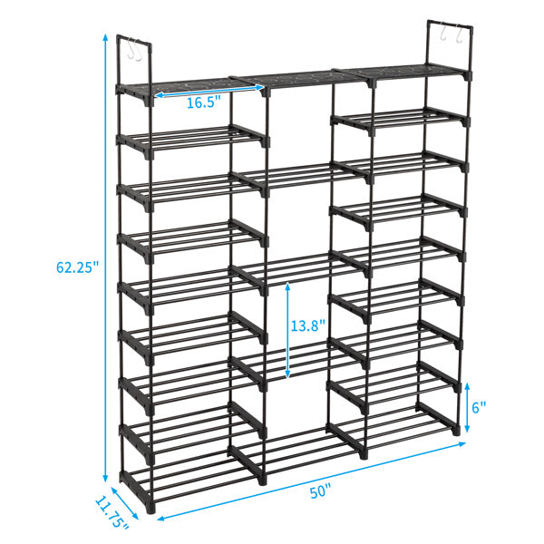 Large Stackable Shoe Storage Cabinet with Doors – Holds Up to 50 Pairs