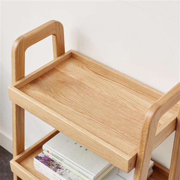 Natural Wood Storage Shelf – 3-Level Organizer for Home, Kitchen & Living Room
