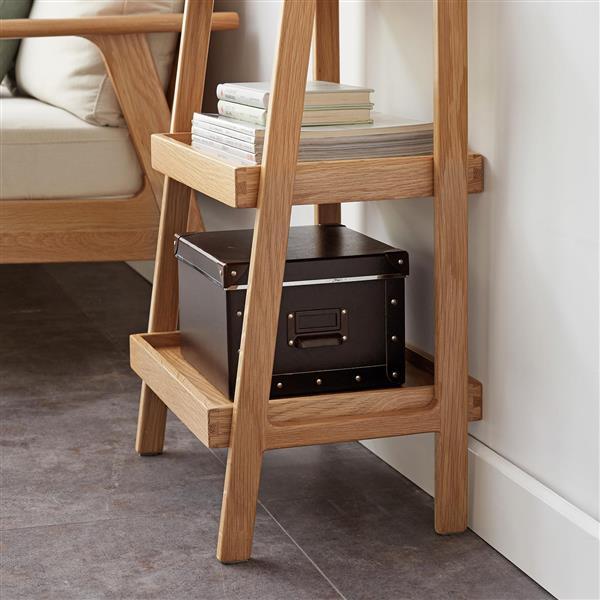 Natural Wood Storage Shelf – 3-Level Organizer for Home, Kitchen & Living Room