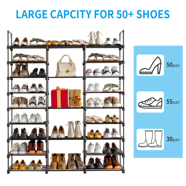 Large Stackable Shoe Storage Cabinet with Doors – Holds Up to 50 Pairs