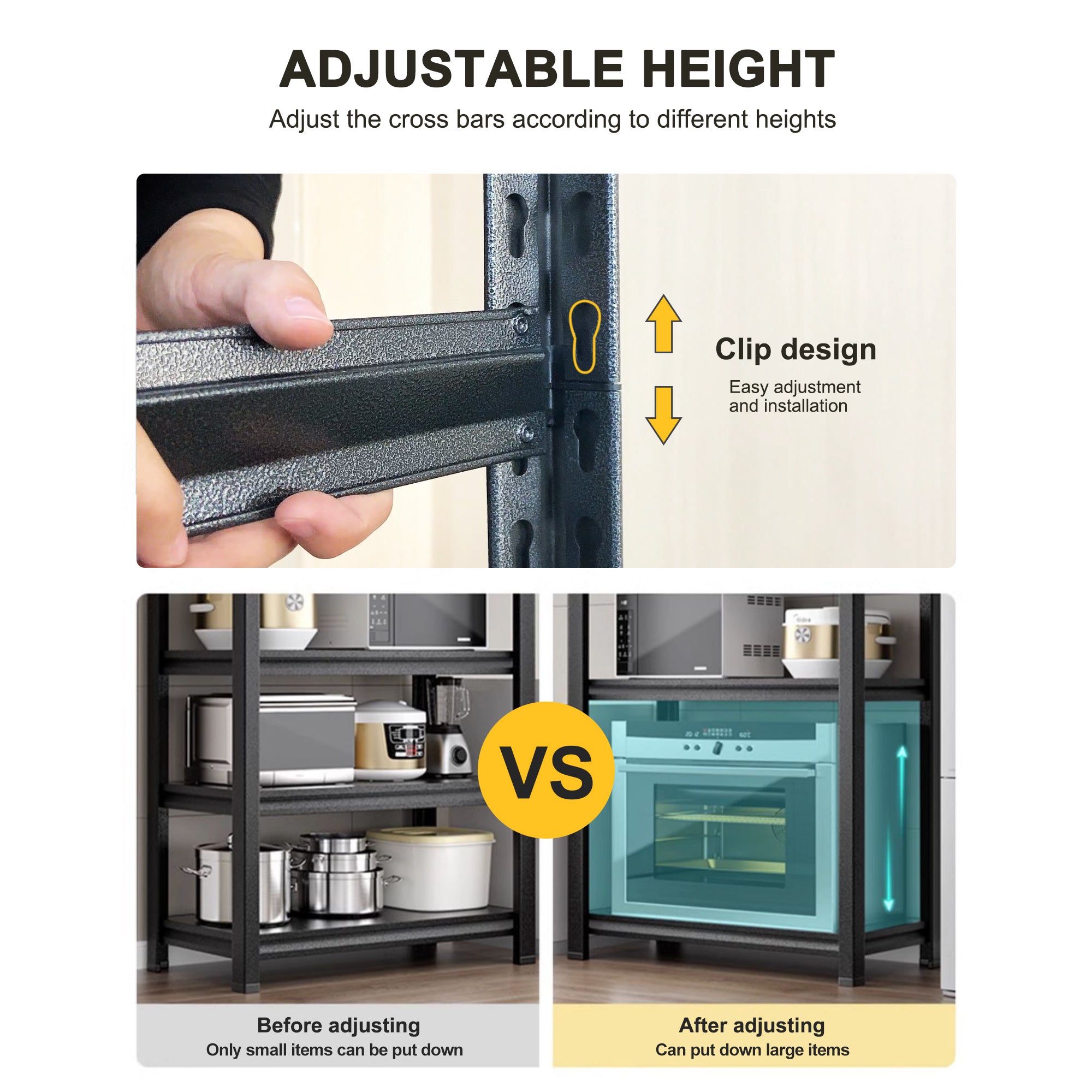 Adjustable 5-Tier Heavy Duty Metal Shelving Unit – 2000LBS Capacity for Kitchen, Garage & Pantry