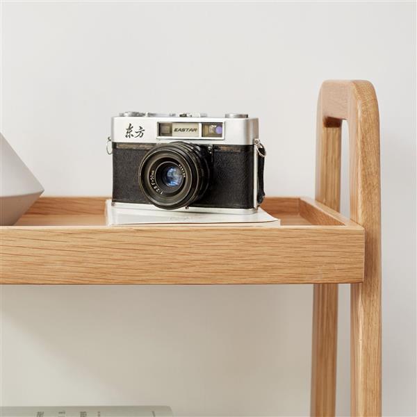 Natural Wood Storage Shelf – 3-Level Organizer for Home, Kitchen & Living Room