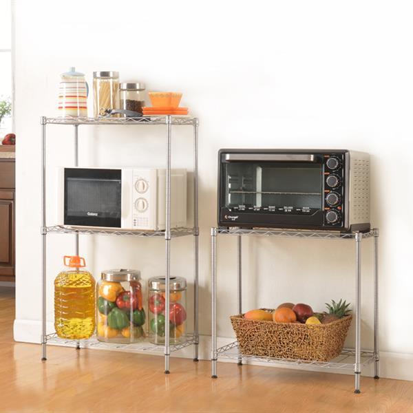Adjustable Kitchen Storage Rack – 4-Tier Carbon Steel Organizer Shelf for Home & Pantry
